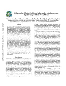 CollaMamba: Efficient Collaborative Perception with Cross-Agent
  Spatial-Temporal State Space Model
