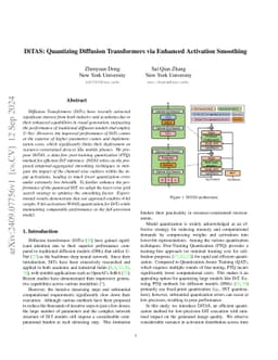 DiTAS: Quantizing Diffusion Transformers via Enhanced Activation
  Smoothing