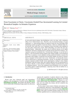 From Uncertainty to Clarity: Uncertainty-Guided Class-Incremental
  Learning for Limited Biomedical Samples via Semantic Expansion