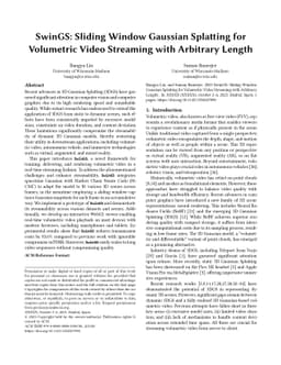 SwinGS: Sliding Window Gaussian Splatting for Volumetric Video Streaming with Arbitrary Length