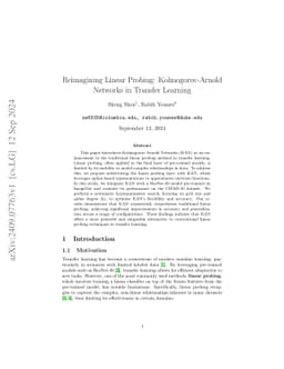 Reimagining Linear Probing: Kolmogorov-Arnold Networks in Transfer
  Learning