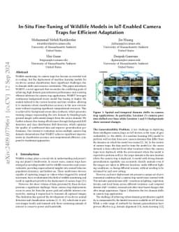 In-Situ Fine-Tuning of Wildlife Models in IoT-Enabled Camera Traps for Efficient Adaptation