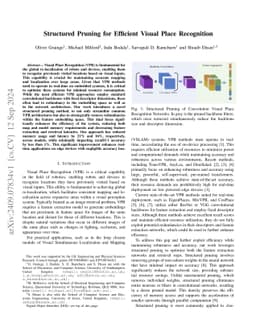Structured Pruning for Efficient Visual Place Recognition
