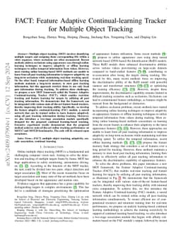 FACT: Feature Adaptive Continual-learning Tracker for Multiple Object
  Tracking