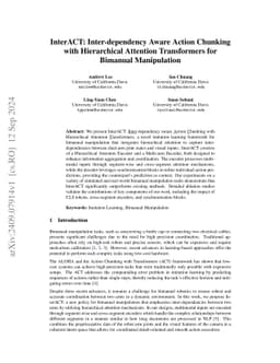 InterACT: Inter-dependency Aware Action Chunking with Hierarchical
  Attention Transformers for Bimanual Manipulation
