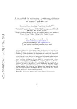 A framework for measuring the training efficiency of a neural
  architecture