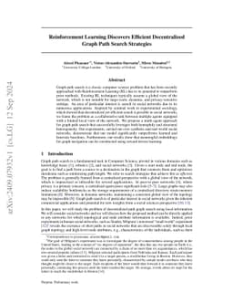 Reinforcement Learning Discovers Efficient Decentralized Graph Path
  Search Strategies