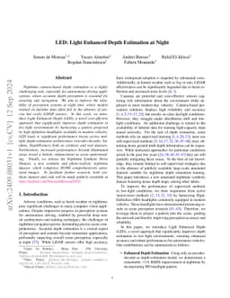 LED: Light Enhanced Depth Estimation at Night