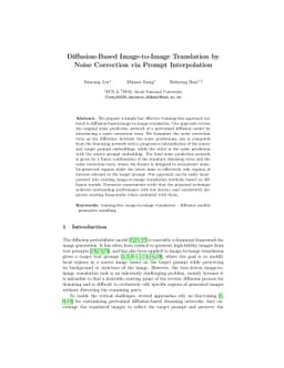 Diffusion-Based Image-to-Image Translation by Noise Correction via
  Prompt Interpolation