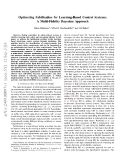 Optimizing Falsification for Learning-Based Control Systems: A
  Multi-Fidelity Bayesian Approach