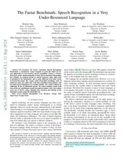 The Faetar Benchmark: Speech Recognition in a Very Under-Resourced Language