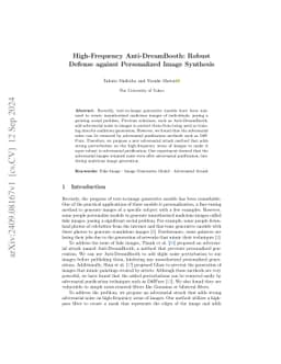 High-Frequency Anti-DreamBooth: Robust Defense against Personalized
  Image Synthesis