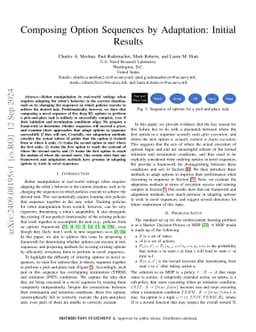 Composing Option Sequences by Adaptation: Initial Results