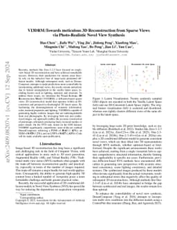 VI3DRM:Towards meticulous 3D Reconstruction from Sparse Views via
  Photo-Realistic Novel View Synthesis