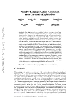 Adaptive Language-Guided Abstraction from Contrastive Explanations