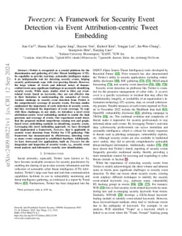 Tweezers: A Framework for Security Event Detection via Event
  Attribution-centric Tweet Embedding