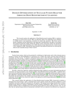 Design Optimization of Nuclear Fusion Reactor through Deep Reinforcement
  Learning