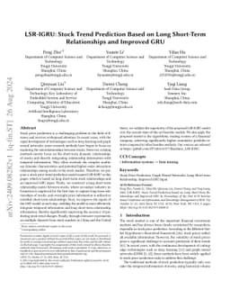 LSR-IGRU: Stock Trend Prediction Based on Long Short-Term Relationships and Improved GRU