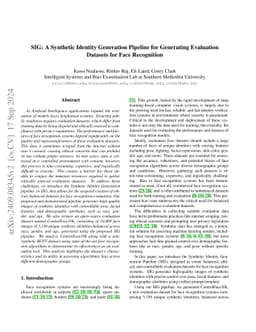SIG: A Synthetic Identity Generation Pipeline for Generating Evaluation
  Datasets for Face Recognition