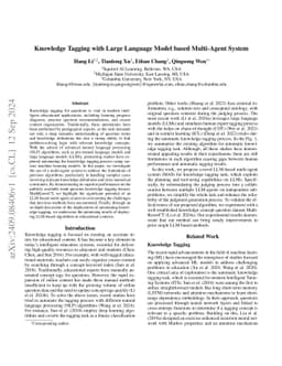 Knowledge Tagging with Large Language Model based Multi-Agent System