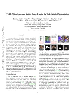 VLTP: Vision-Language Guided Token Pruning for Task-Oriented
  Segmentation