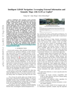 Intelligent LiDAR Navigation: Leveraging External Information and Semantic Maps with LLM as Copilot