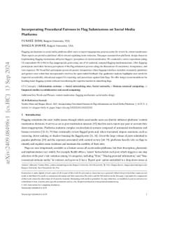 Incorporating Procedural Fairness in Flag Submissions on Social Media
  Platforms