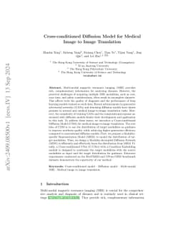 Cross-conditioned Diffusion Model for Medical Image to Image Translation