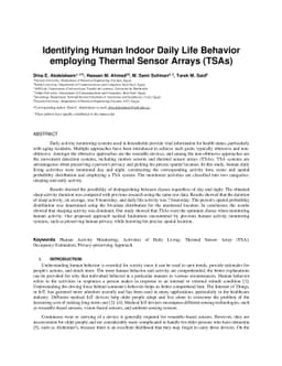 Identifying Human Indoor Daily Life Behavior employing Thermal Sensor
  Arrays (TSAs)