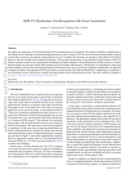 HTR-VT: Handwritten Text Recognition with Vision Transformer