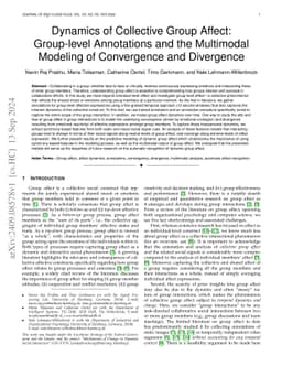 Dynamics of Collective Group Affect: Group-level Annotations and the
  Multimodal Modeling of Convergence and Divergence