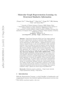 Molecular Graph Representation Learning via Structural Similarity
  Information