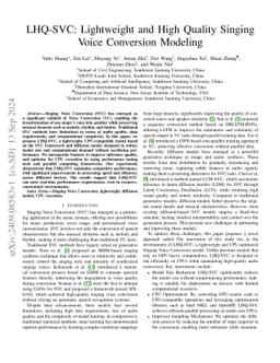 LHQ-SVC: Lightweight and High Quality Singing Voice Conversion Modeling