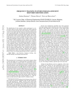 Frequency Tracking Features for Data-Efficient Deep Siren Identification