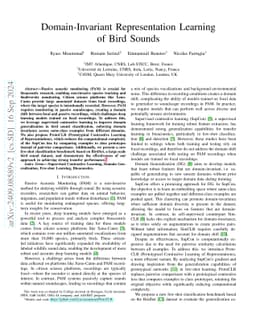 Domain-Invariant Representation Learning of Bird Sounds