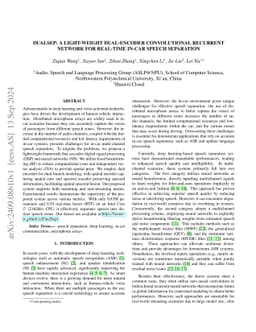 DualSep: A Light-weight dual-encoder convolutional recurrent network for
  real-time in-car speech separation
