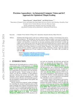 Precision Aquaculture: An Integrated Computer Vision and IoT Approach
  for Optimized Tilapia Feeding