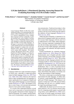 L3Cube-IndicQuest: A Benchmark Question Answering Dataset for Evaluating
  Knowledge of LLMs in Indic Context