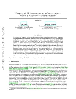 Distilling Monolingual and Crosslingual Word-in-Context Representations