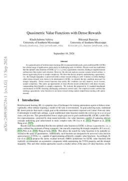 Quasimetric Value Functions with Dense Rewards
