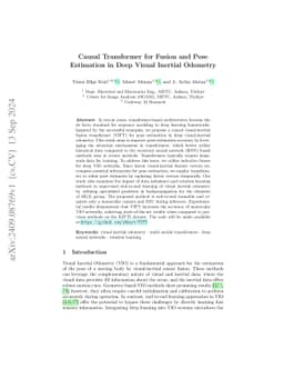 Causal Transformer for Fusion and Pose Estimation in Deep Visual
  Inertial Odometry