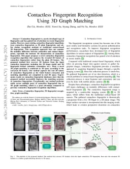 Contactless Fingerprint Recognition Using 3D Graph Matching