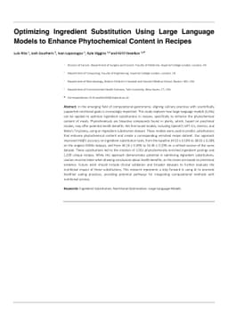 Optimizing Ingredient Substitution Using Large Language Models to
  Enhance Phytochemical Content in Recipes