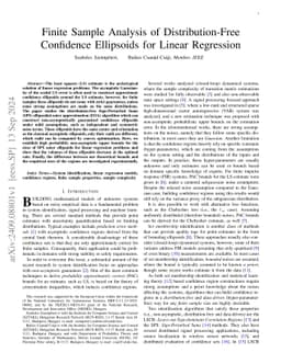 Finite Sample Analysis of Distribution-Free Confidence Ellipsoids for
  Linear Regression