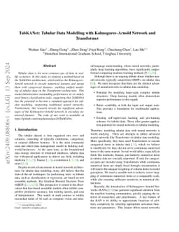 TabKANet: Tabular Data Modeling with Kolmogorov-Arnold Network and
  Transformer
