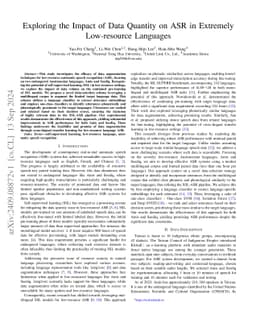 Exploring the Impact of Data Quantity on ASR in Extremely Low-resource
  Languages
