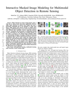 Interactive Masked Image Modeling for Multimodal Object Detection in
  Remote Sensing