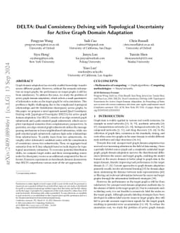DELTA: Dual Consistency Delving with Topological Uncertainty for Active
  Graph Domain Adaptation