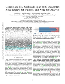 Generic and ML Workloads in an HPC Datacenter: Node Energy, Job
  Failures, and Node-Job Analysis