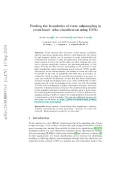 Pushing the boundaries of event subsampling in event-based video
  classification using CNNs